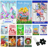 Country Charm Garden Flags spring design boosts curb appeal and welcomes guests.