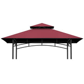 Covboard Grill Gazebo Top 5x8 Burgundy full cover shields the BBQ area from rain and sun