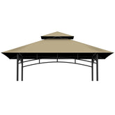 COVBOARD grill gazebo top 5x8 khaki double-layer canopy for outdoor shade and rain relief