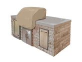 Covermates Classic Built-In Grill Cover top view protects grill from rain and sun.