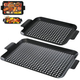 Covzoe grill pans large 16.5x10 inch; efficient heat distribution for family cookouts.
