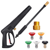 Coyardor pressure washer gun with extension wand for improved reach and control.
