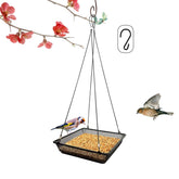 CQAIRIOU hanging bird feeder tray in outdoor metal mesh for easy garden feeding