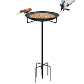 CQAIRIOU standing bird feeder tray on a garden pole attracts wild birds outdoors