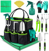 Craft911 heavy-duty garden tools with potting mat for a clean seedling workspace