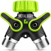 Craft911 LIME 2-Way hose splitter with metal body for secure dual-outlet control.