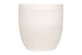 Creative Co-Op large stoneware planter with cheese cloth texture enhances boho greenery display