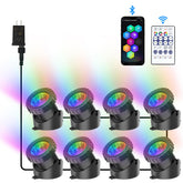 CREPOW RGB underwater pond light adds vibrant color to ponds and fountains