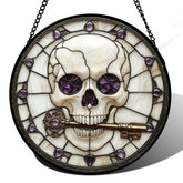 CRISGIF ghosts stained glass window hanging casts eerie Halloween shadows.