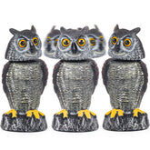 Crobirware rotating-head owl decoy deters garden birds effectively