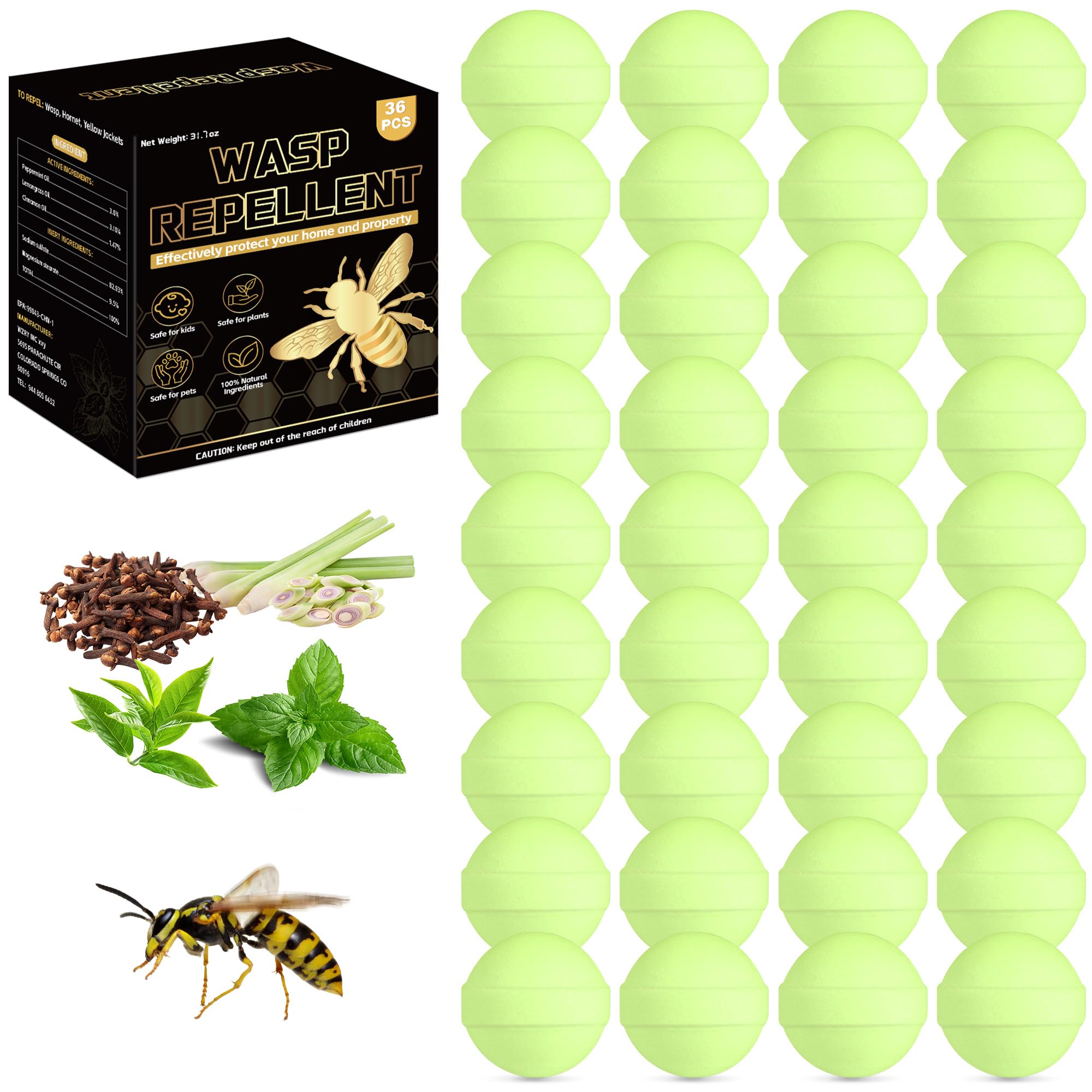 Crobirware Peppermint Wasp Ball on porch helps deter yellow jackets with a fresh scent