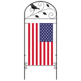CroBlissful flag holder stand with pattern design enhances outdoor decor.