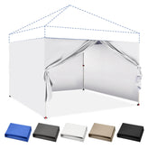 CROWN SHADES sidewall with silver coating for UV protection and waterproofing.