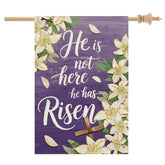 CROWNED BEAUTY Easter flag front view with lily design for outdoor display