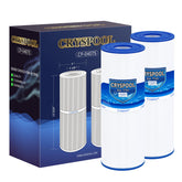 Cryspool 04075 filter side view showing compatibility with spa models