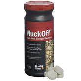 CrystalClear MuckOff tablets dissolving in pond water to start muck breakdown.