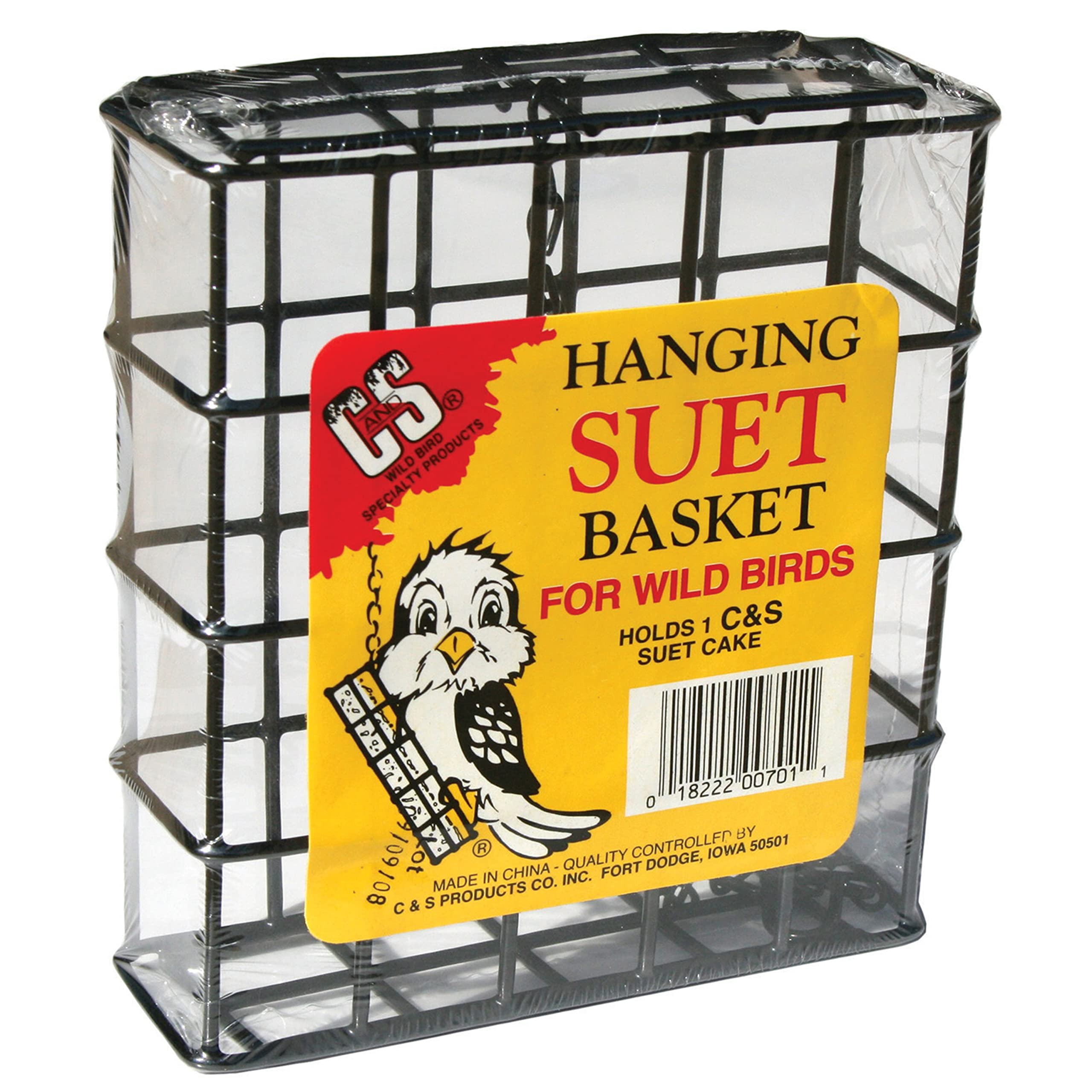 C&S wild bird suet basket with hanger, easy to hang and attract birds
