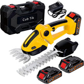 Cub Tik hedge trimmer 2-in-1 in action for precise shaping and edge work.