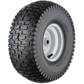Cubesprings 15x6-00-6 front lawn mower tire with offset hub improves steering control.