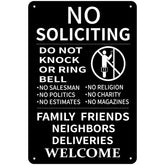 CUDIG No Soliciting Sign front door 8x12 aluminum withstands weather for long-term outdoor use.