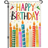 Cuiliqun Happy Birthday garden flag, 12x18, double-sided for vibrant outdoor greetings.