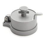 Cuisinart CABP-300 top view showing evenly shaped patties for grilling