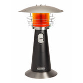 Cuisinart tabletop heater on table delivers instant outdoor warmth for seating areas.