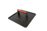 Cuisinart XL cast iron grill press top view shows even searing