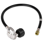 Cupbunny 2FT regulator with hose demonstrating universal compatibility with grills.
