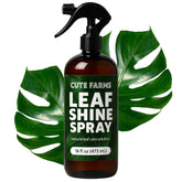 Cute Farms Leaf Shine Spray on glossy leaves after a quick mist.