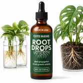 Cute Farms Root Drops bottle close-up highlighting the rooting booster
