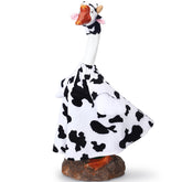 Cutecrop cow goose outfit for 23-inch lawn statue, easy outdoor decor.