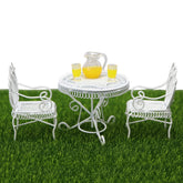 Cutemini dollhouse bistro table white for 1:12 scale displays, durable metal finish