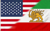 CVALTIVF US-Iran flag with sun-lion emblem and vibrant, fade-resistant print for outdoor use.