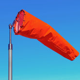 CW The Custom Windsock Co. 10x36 airport windsock in orange for high visibility at airfields.