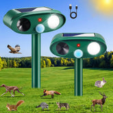 CXIENAOY solar ultrasonic deterrent front view for cordless yard protection