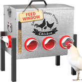 Cybrasc 10gal chicken feeder window display for quick feed level checks and convenient topping.