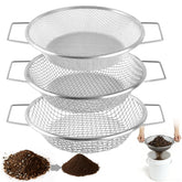Cyrico soil sifter attached to a bucket for stable, hands-free screening.