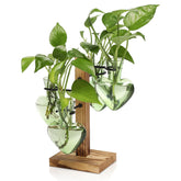 CYZglass 4 love bulb vase on wooden stand in front view for indoor display