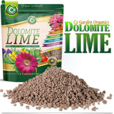 Cz Garden Organic Dolomite Lime powder improves soil calcium and magnesium balance.