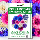 CZ Grain Bachelor Button Seeds 1000-count pack ready for sowing in large borders.