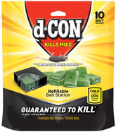 d-Con Corner Fit bait station side view, discreet and tamper-resistant for tight corner spaces.