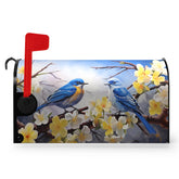 Dacawin spring bluebird mailbox cover 21x18 inch with magnetic seal for quick outdoor protection