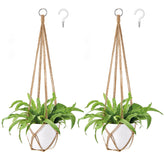 Dahey macrame plant hanger set of 2 in brown on wall display for stylish indoor greenery.