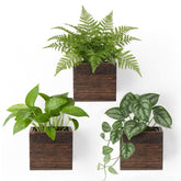 Dahey small wood wall planter boxes with liners add rustic charm to indoor spaces.
