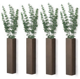 Dahey wood wall planter 4-pack with lifelike eucalyptus for vertical decor