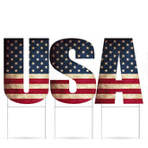 DAJDC Rustic USA flag yard sign 51x12 inches for outdoor patriotic display