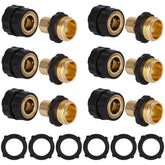 Dalmbox garden hose quick connector shows 3/4-inch male and female sets for fast connections.