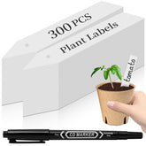 Dalzom 300Pcs 4in plant labels in white for durable garden labeling.