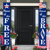 DanCoom patriotic door banner with bold colors for porch visibility.